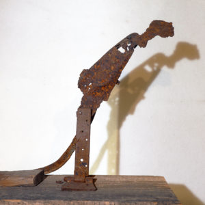 Antonio Panzuto - sculture Ruggini - Figura danzante 8 Il Pensatore - Rusty sculpture Dancing figure The Thinker
